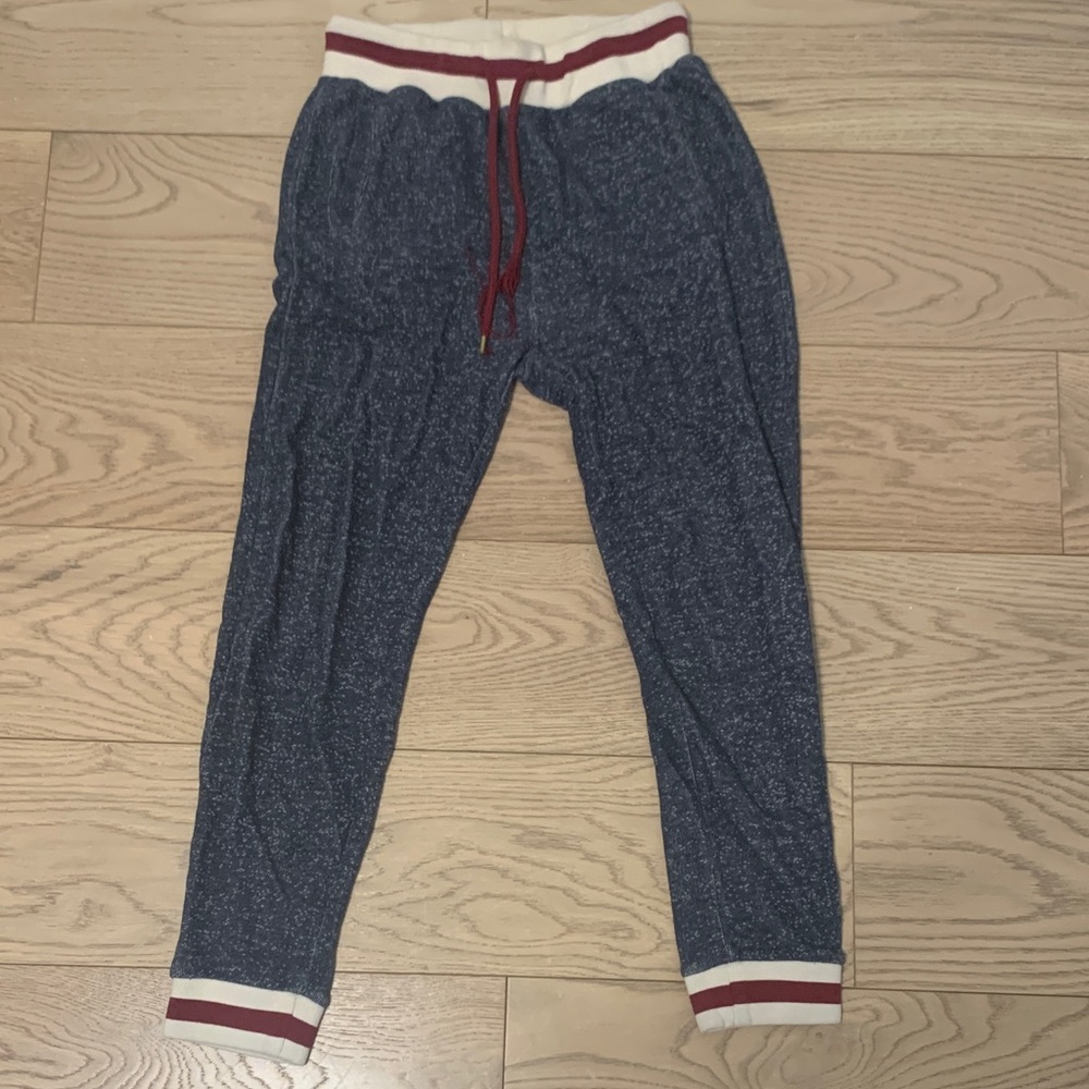Forever 21 Blue Jogger Pants with Red and White Accents